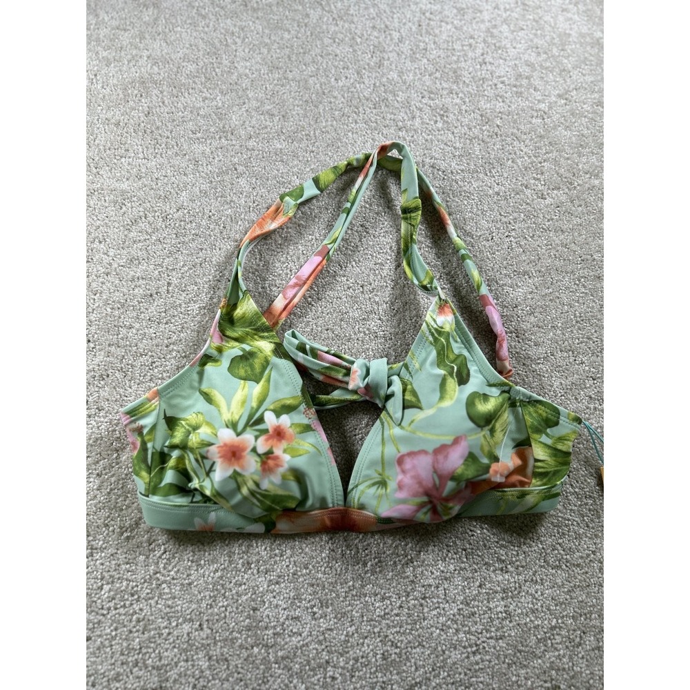 Kona Sol Swimwear Women's Medium Floral Padded Halter Bikini Top